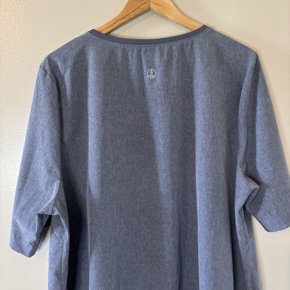 Lands End Womens Swim Top Blue Rash Guard Beach Cover Up Sz 2X - Picture 9 of 10